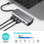 1928 11-i-1 Dockingstation Type-C til USB-C + USB2.0 + 3xUSB3.0 + SD/TF-kortlæser + 3.5mm + 4K HD + VGA + RJ45 USB Hub Adapter