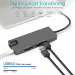 FX-1818 9-in-1 USB Hub Docking Station Type-C to USB-C + 2xUSB3.0 + SD / TF Slot + 3.5mm + HD + VGA + RJ45 Gigabit Adapter