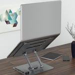 FX-2238 Foldable Laptop Stand with Docking Station, 4K HD + USB-A + USB-C + RJ45 + SD / TF Reader