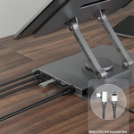 FX-2238 Foldable Laptop Stand with Docking Station, 4K HD + USB-A + USB-C + RJ45 + SD / TF Reader