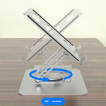 FX-2238 Foldable Laptop Stand with Docking Station, 4K HD + USB-A + USB-C + RJ45 + SD / TF Reader