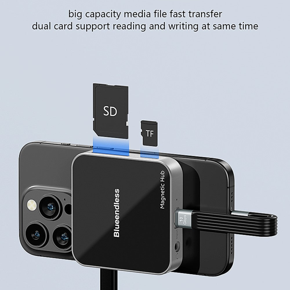 BLUEENDLESS MC801 8 in 1 4K 60Hz USB 3.2 Hub for Laptop  /  Phone PD Charging Magnetic Docking Station