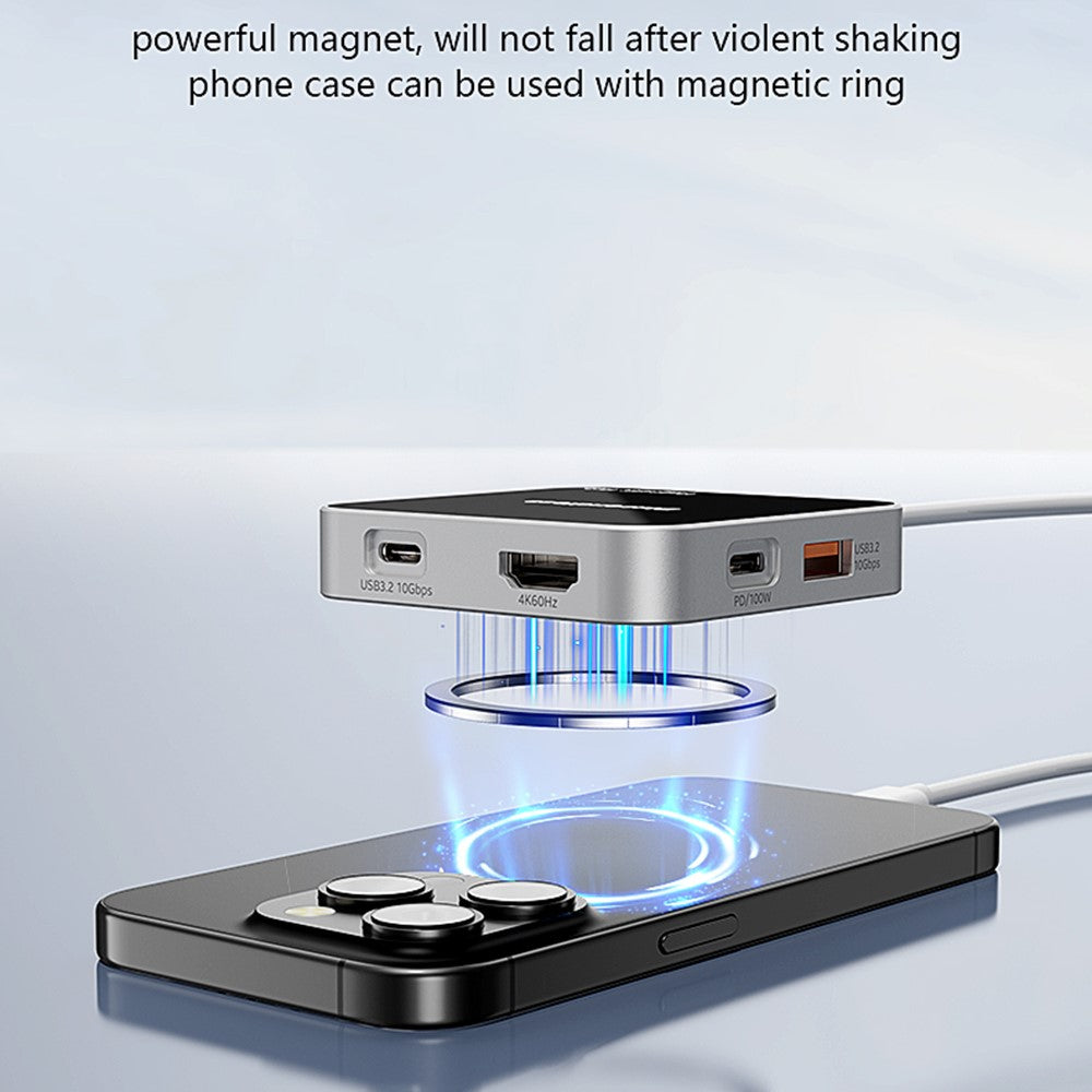 BLUEENDLESS MC801 8 in 1 4K 60Hz USB 3.2 Hub for Laptop  /  Phone PD Charging Magnetic Docking Station