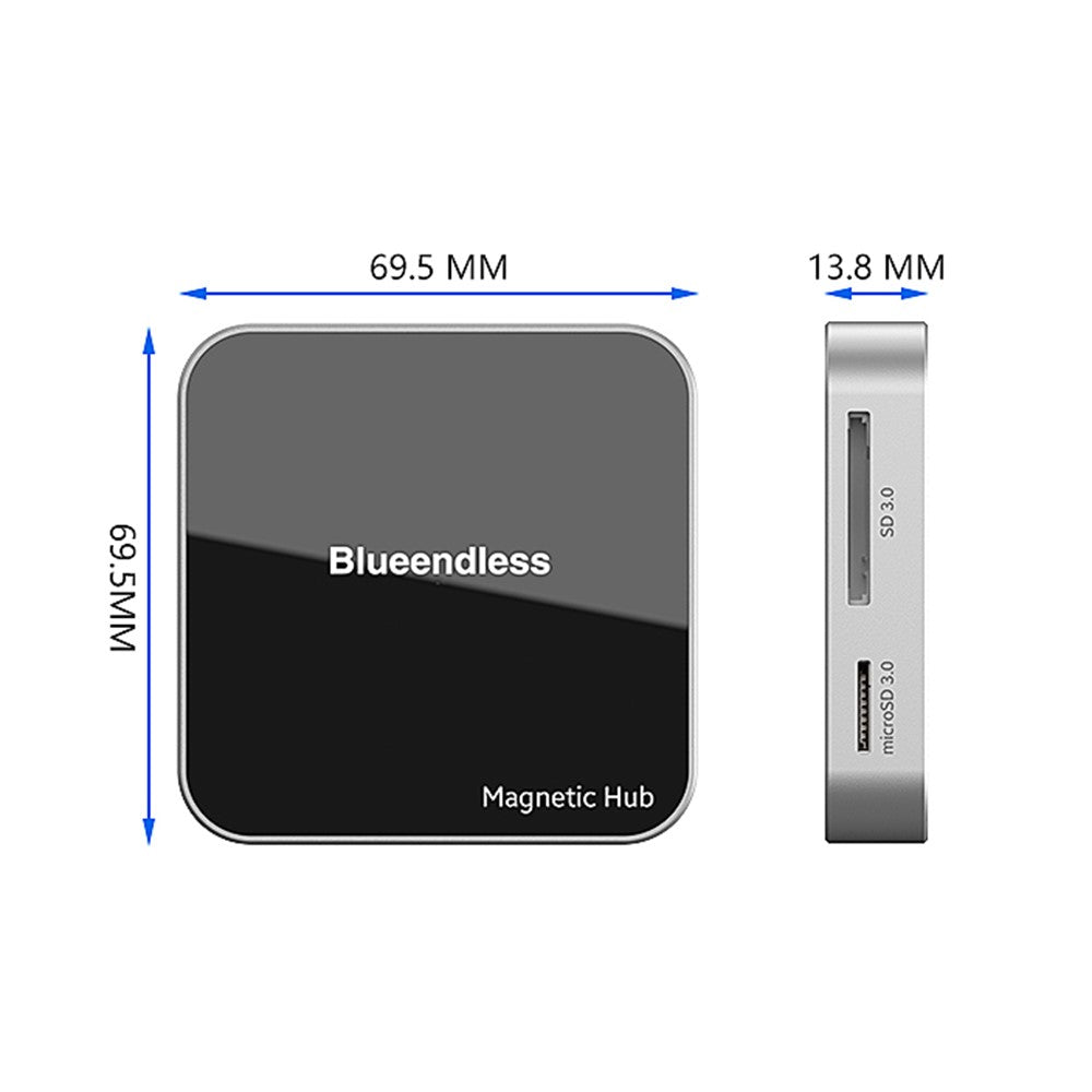BLUEENDLESS MC801 8 in 1 4K 60Hz USB 3.2 Hub for Laptop  /  Phone PD Charging Magnetic Docking Station