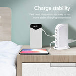 828 40W Multiportoplader Type-C + 5 USB-A Desktop Telefon Lynopladningsstation