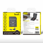 BUDI CP582B Multifunctional SD / TF Card Reader with 4 SD Slots and 8 TF Slots 5Gbps High Speed Memory Card Reader