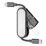 BUDI CP586TTB Multi-Function USB-C to USB-C Data Cable Kit, Portable Travel Charging Cable Set with SIM / TF Card Slots, Tool Eject Pin