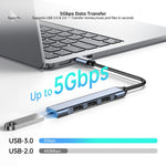 XUNDD XDDC-069 Aluminum Alloy Expansion Dock 4 in 1 USB Hub Data Transfer Multi-Port Adapter