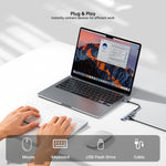 XUNDD XDDC-069 Aluminum Alloy Expansion Dock 4 in 1 USB Hub Data Transfer Multi-Port Adapter