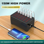 WT-268 30-Port USB Charging Station 150W High Power Fast Charger Desktop Charging Hub