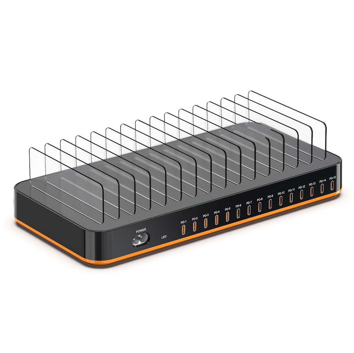 WLX-815C 360W High Power Multi-Port Charging Station PD Fast Charger Desktop Stand