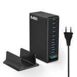 NCC-333 640W GaN Desktop Oplader med Hurtig Opladning USB-A + Type-C 8 Port Power Station med Digitalt Display