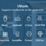 HC-13FL Type-C / USB-A to USB 3.0 / 2.0 SD TF Card Reader Multi-port Docking Station with DC-IN Power Port