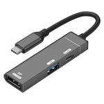 3-in-1 USB-C Hub 4K 120Hz DisplayPort + USB-A 3.0 + USB-C PD 60W Charging Adapter for Phone Tablet