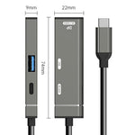 3-in-1 USB-C Hub 4K 120Hz DisplayPort + USB-A 3.0 + USB-C PD 60W Charging Adapter for Phone Tablet