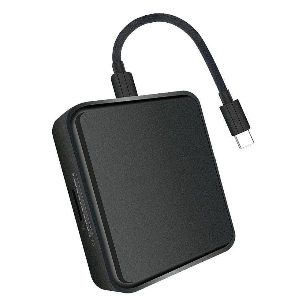 TYS-1030 Magnetic 6-in-1 USB Hub Card Reader 100W PD Fast Charging Wireless Charger Docking Station for Phone Tablet