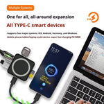 TYS-1030 Magnetic 6-in-1 USB Hub Card Reader 100W PD Fast Charging Wireless Charger Docking Station for Phone Tablet