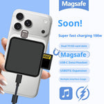 TYS-1030 Magnetic 6-in-1 USB Hub Card Reader 100W PD Fast Charging Wireless Charger Docking Station for Phone Tablet