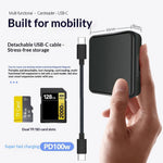 TYS-1030 Magnetic 6-in-1 USB Hub Card Reader 100W PD Fast Charging Wireless Charger Docking Station for Phone Tablet