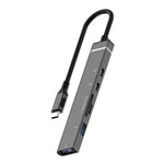TYS-211C 6-in-1 USB-C Hub Type-C Male to USB 3.0 Female SD  /  TF Card Reader for Laptop Phone Tablet