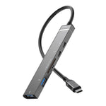 TYS-211C 6-in-1 USB-C Hub Type-C Male to USB 3.0 Female SD  /  TF Card Reader for Laptop Phone Tablet