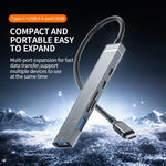 TYS-211C 6-in-1 USB-C Hub Type-C Male to USB 3.0 Female SD  /  TF Card Reader for Laptop Phone Tablet