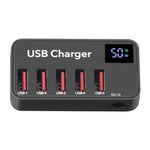 H988A 50W Smart Digital Display 5 Ports USB Charger Phone Tablet Charging Station (CE Certified)