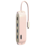 BS8H Type-C Hub Converter to PD+USB 3.0+2xUSB 2.0+HD Video Output Port+2 Card Reader Slots+RJ45