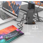 WAVLINK UG69PD5 USB 3.0 och USB-C Dubbel 4K-skärmdockningsstation med DisplayPort och HD 60Hz-skärmadapter