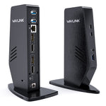 WAVLINK UG69PD5 USB 3.0 och USB-C Dubbel 4K-skärmdockningsstation med DisplayPort och HD 60Hz-skärmadapter