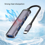 T-503 4-i-1 Type-C Dockingstation USB-C til USB2.0x3 + USB3.0 HUB Adapter