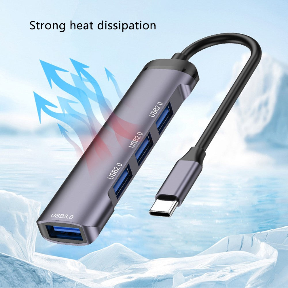 T-503 4-i-1 Type-C Dockingstation USB-C til USB2.0x3 + USB3.0 HUB Adapter