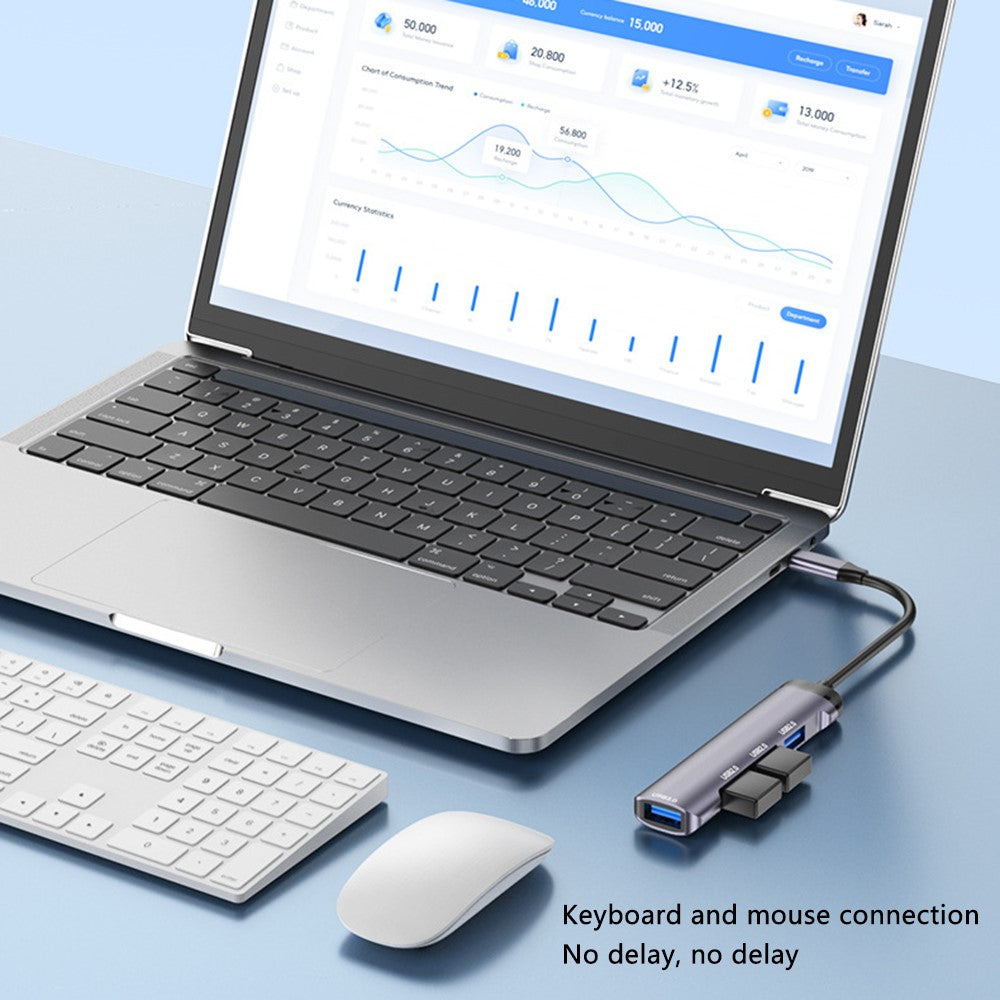 T-503 4-i-1 Type-C Dockingstation USB-C til USB2.0x3 + USB3.0 HUB Adapter