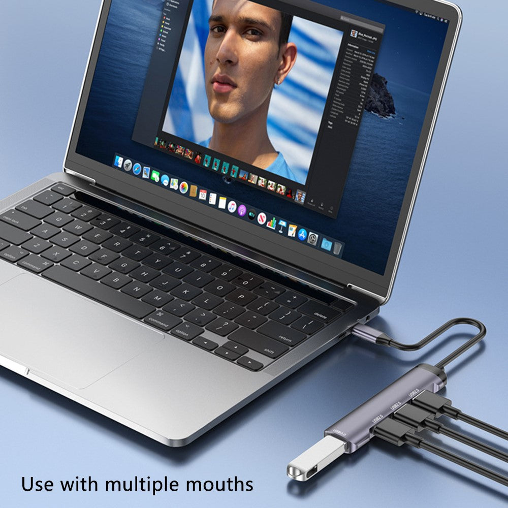 T-503 4-i-1 Type-C Dockingstation USB-C til USB2.0x3 + USB3.0 HUB Adapter