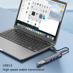 T-503 4-i-1 Type-C Dockingstation USB-C til USB2.0x3 + USB3.0 HUB Adapter