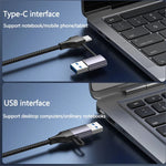 T-32C USB 3.0 + Type-C 4-port Hub Aluminum Alloy Docking Station with 2-in-1 Cable