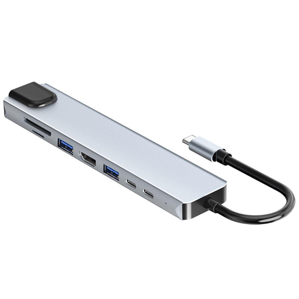 2017L Type-C til Type-Cx2+USB2.0+HD+USB3.0+TF / SD+netværkskort 100 Mbps USB-hub laptop-telefondockingsstation