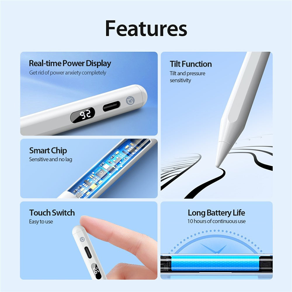 DUX DUCIS SP-06 Active Stylus Pen for iPad Power Display Tilt Sensitivity Palm Rejection Pencil