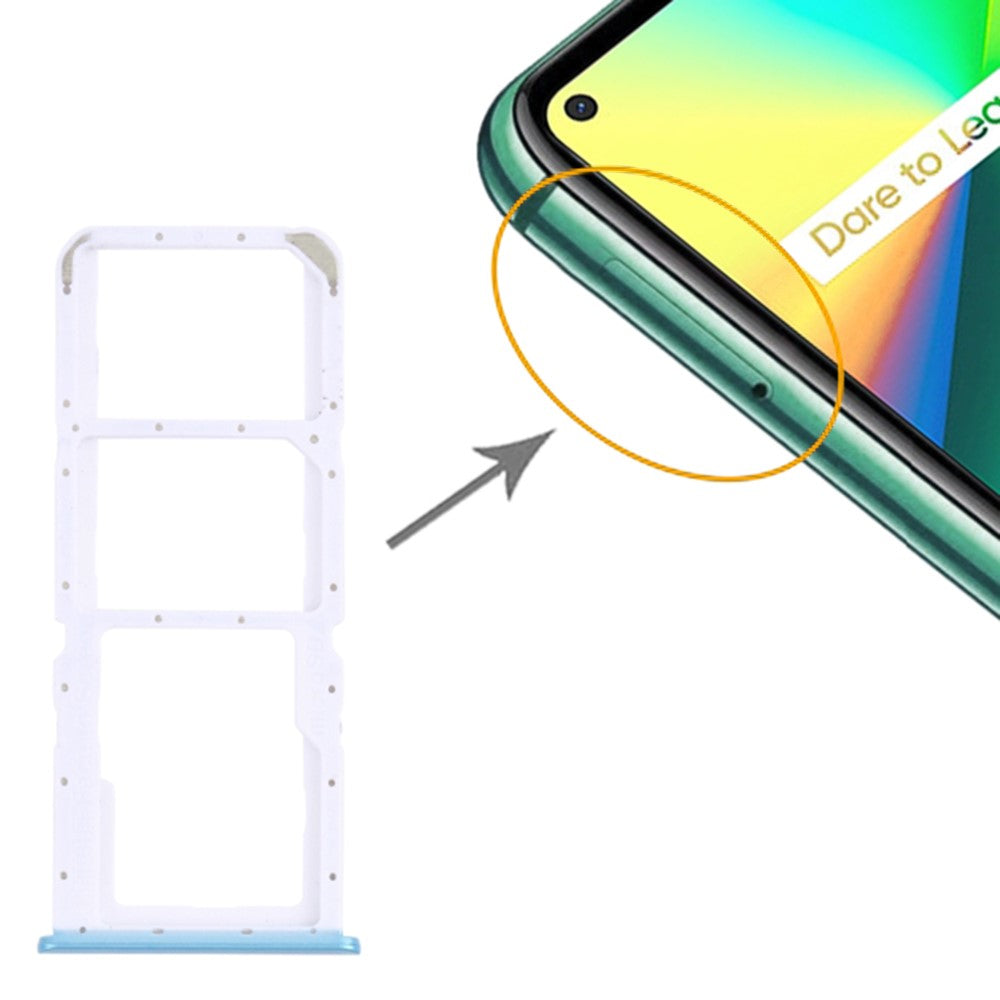 For Realme 7i (Asia) RMX2103 Dual SIM Cards + Single TF Card Tray Holder Replacement (without Logo)