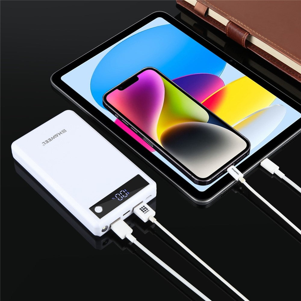 HAWEEL HWL9900 6 Slots 18650 DIY Powerbank Etui 22.5W Hurtig Opladning Batteri Boks med Digital Display (Intet Batteri)