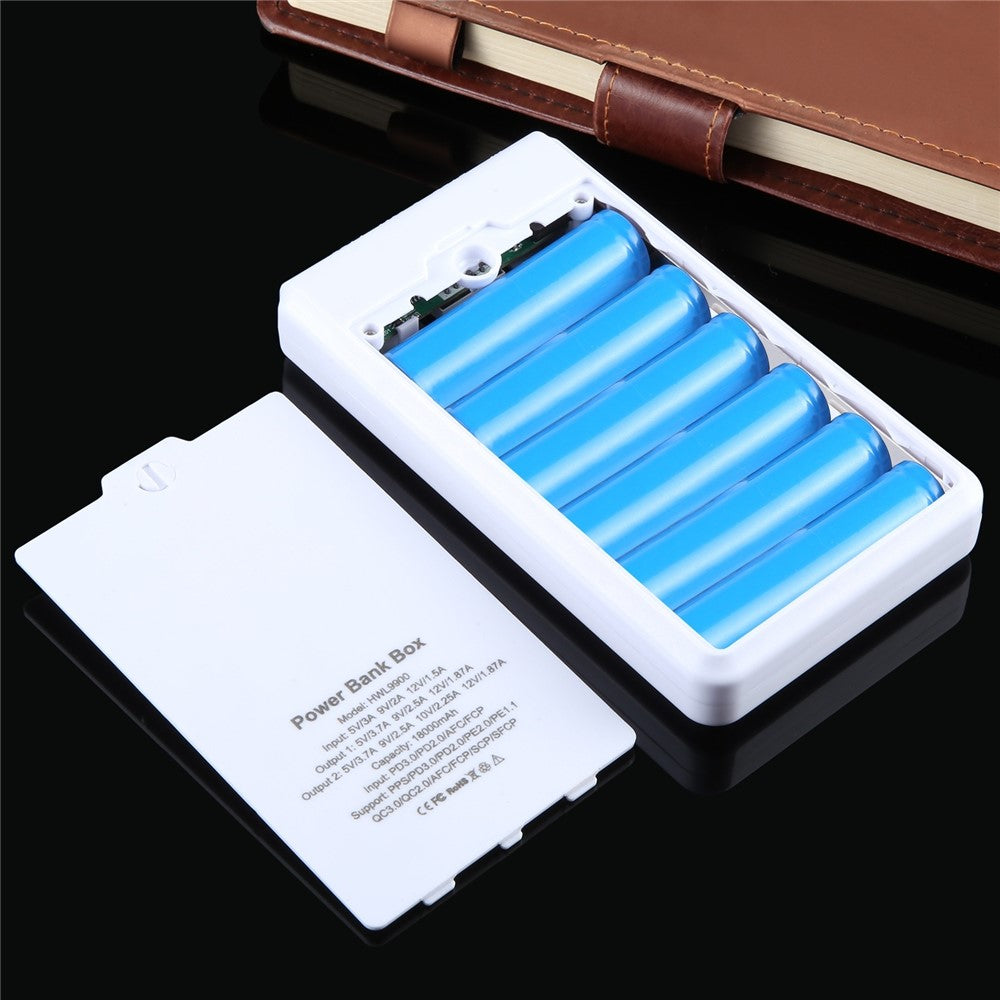 HAWEEL HWL9900 6 Slots 18650 DIY Powerbank Etui 22.5W Hurtig Opladning Batteri Boks med Digital Display (Intet Batteri)