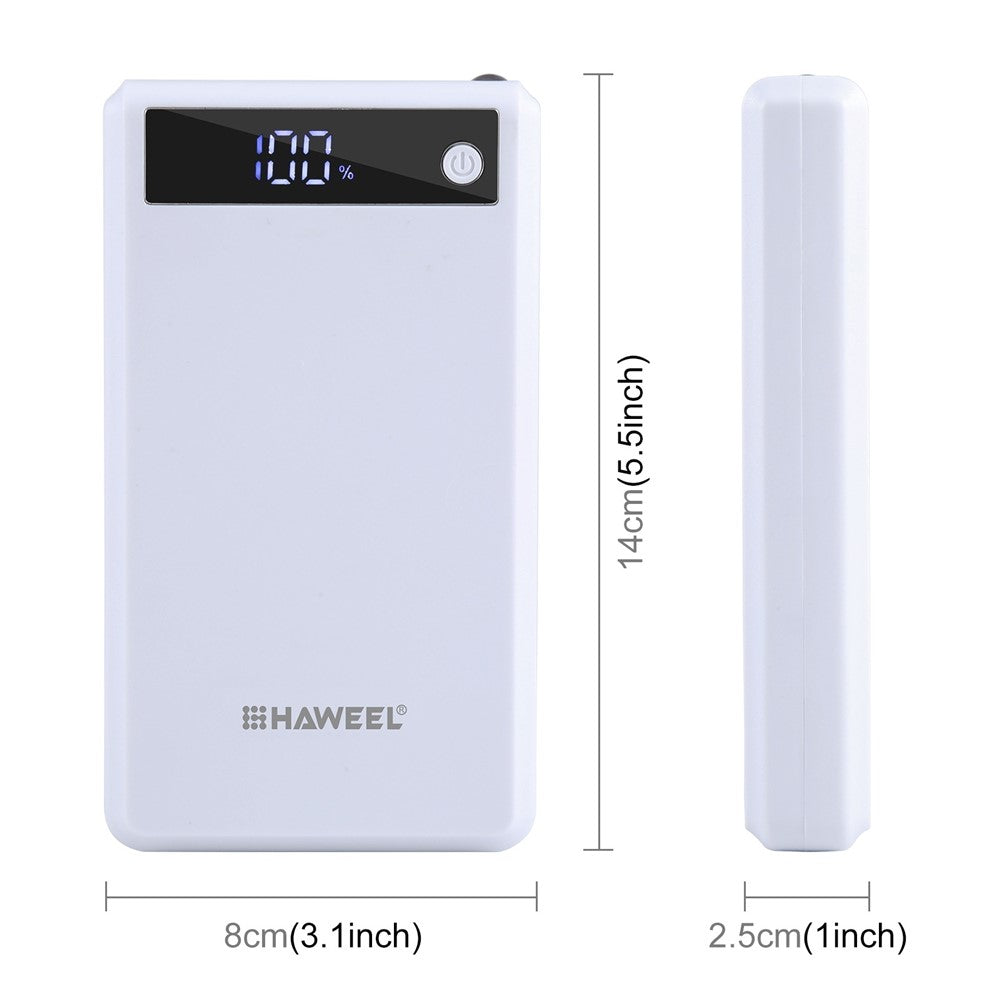HAWEEL HWL9900 6 Slots 18650 DIY Powerbank Etui 22.5W Hurtig Opladning Batteri Boks med Digital Display (Intet Batteri)