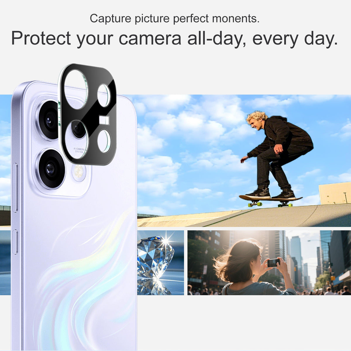 IMAK for Oppo Reno16 FS 5G / Oppo Reno16 F 5G Tempered Glass Full Cover Lens Film + Acrylic Cap