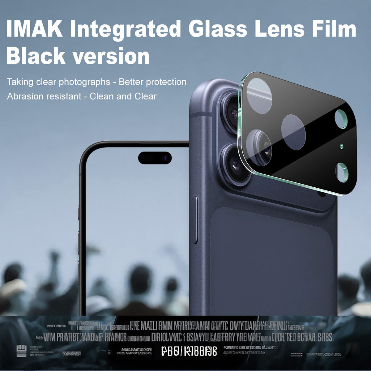 IMAK for iPhone 18 Pro Tempered Glass Full Cover Lens Film + Acrylic Cap