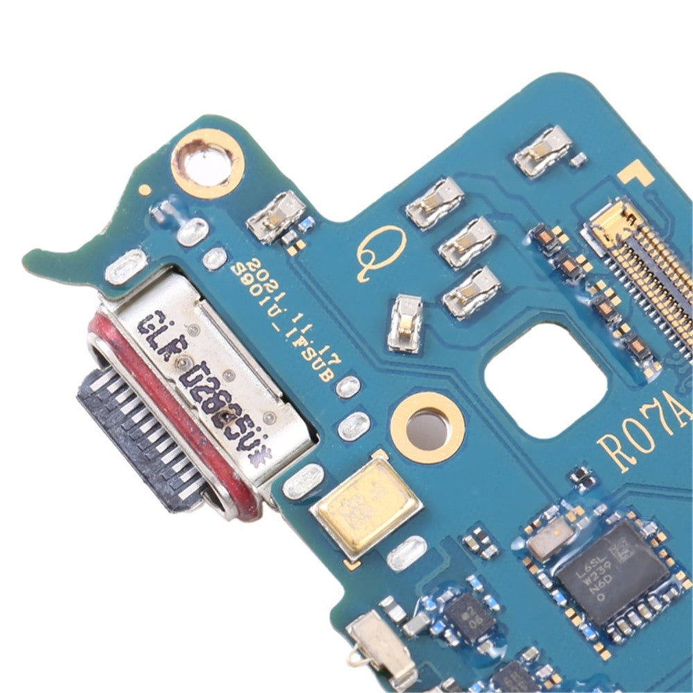 Til Samsung Galaxy S22 5G S901U OEM Dock Connector Opladerport Flex Kabel Reparationsdel (uden logo)