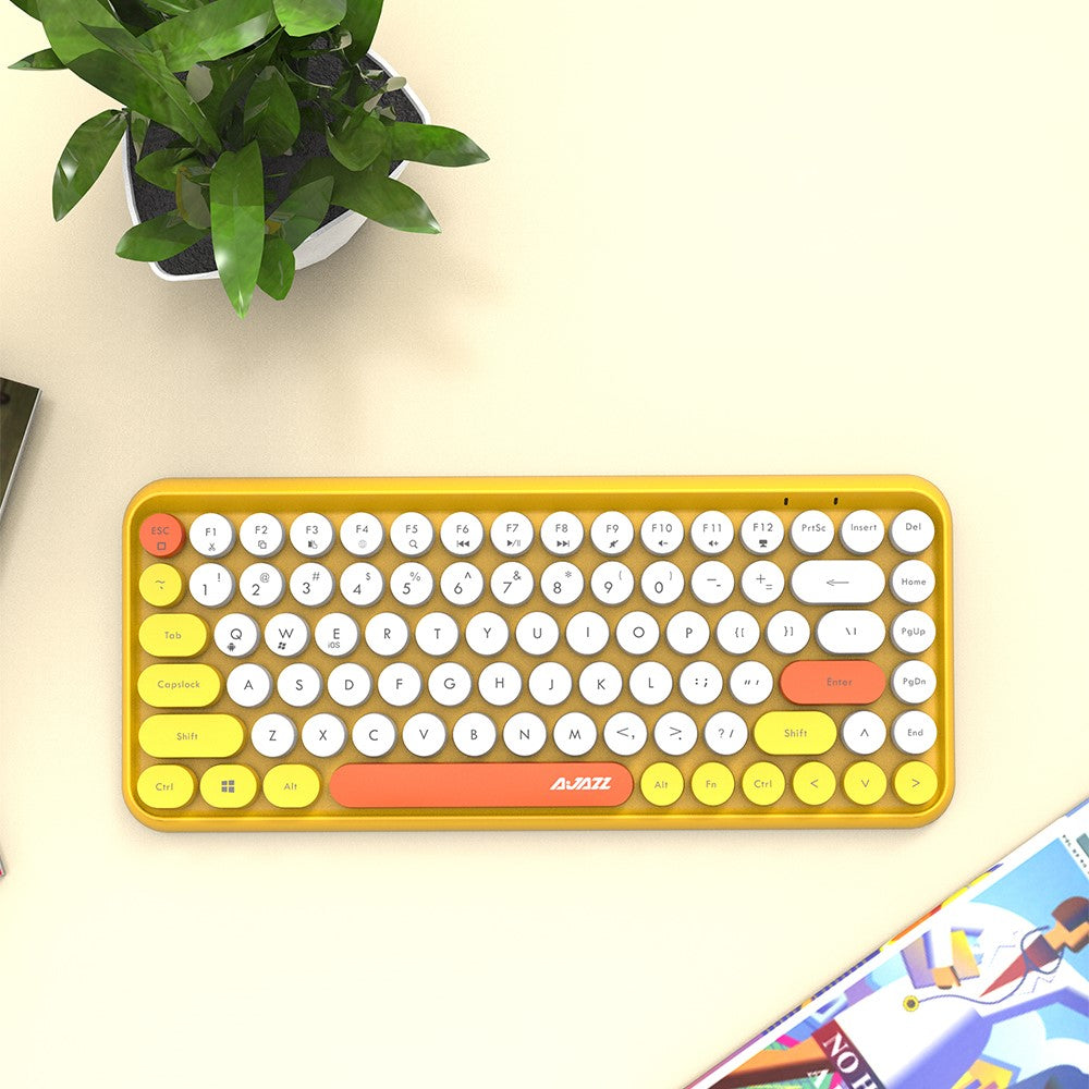 AJAZZ 308I Wireless Bluetooth Keyboard Mini Portable 84-Key Keyboard