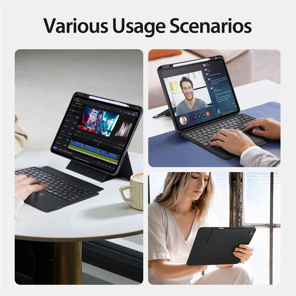 DUX DUCIS For iPad Pro 13 (2025) / 13 (2024) Stand Leather Cover with Detachable Bluetooth-compatible Keyboard
