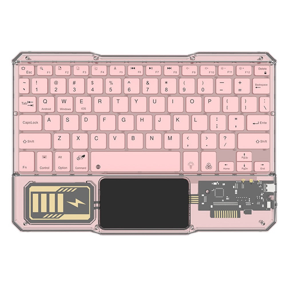 KB-333 78-Key Transparent Bluetooth-compatible Keyboard with Colorful Backlight for Android / Windows / iOS