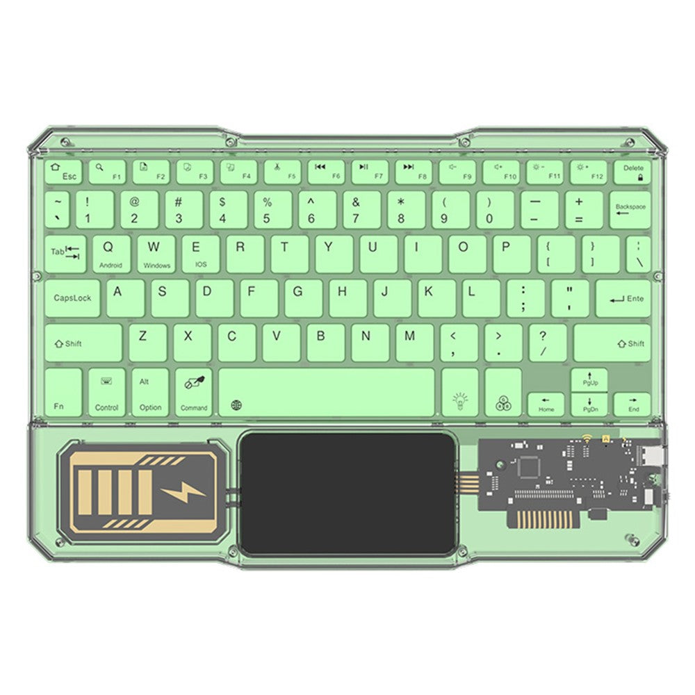 KB-333 78-Key Transparent Bluetooth-compatible Keyboard with Colorful Backlight for Android / Windows / iOS