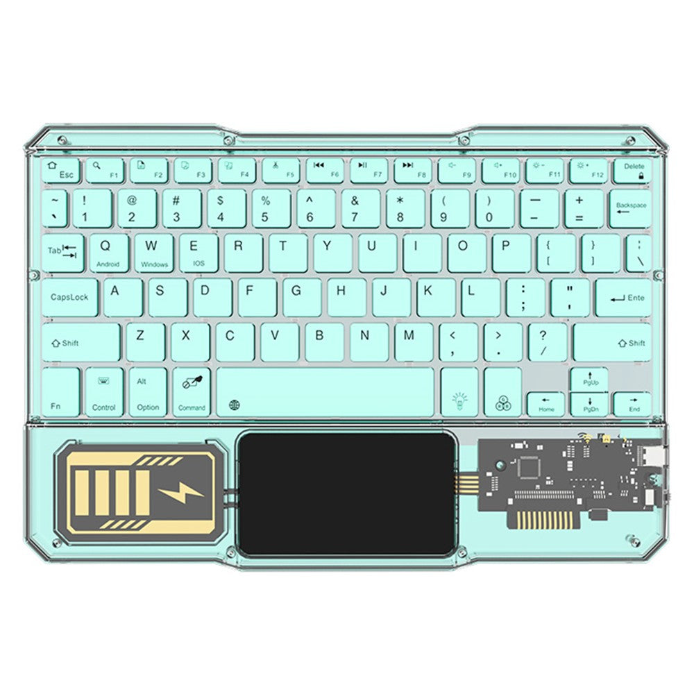 KB-333 78-Key Transparent Bluetooth-compatible Keyboard with Colorful Backlight for Android / Windows / iOS
